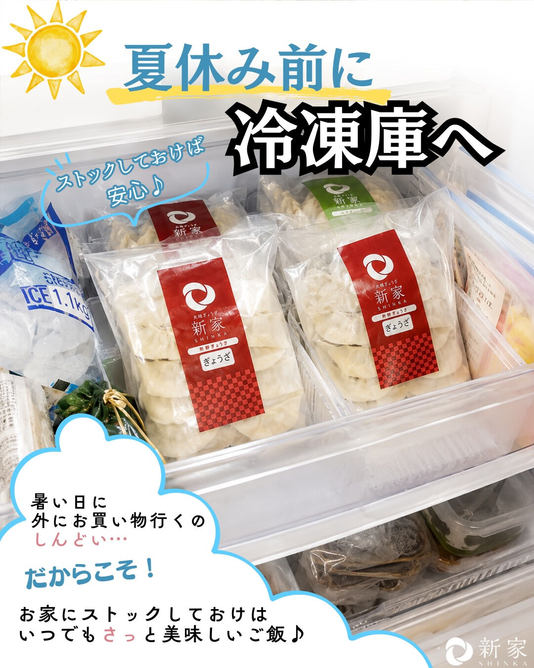 🌻 夏休み前に、冷凍庫へ🥟
